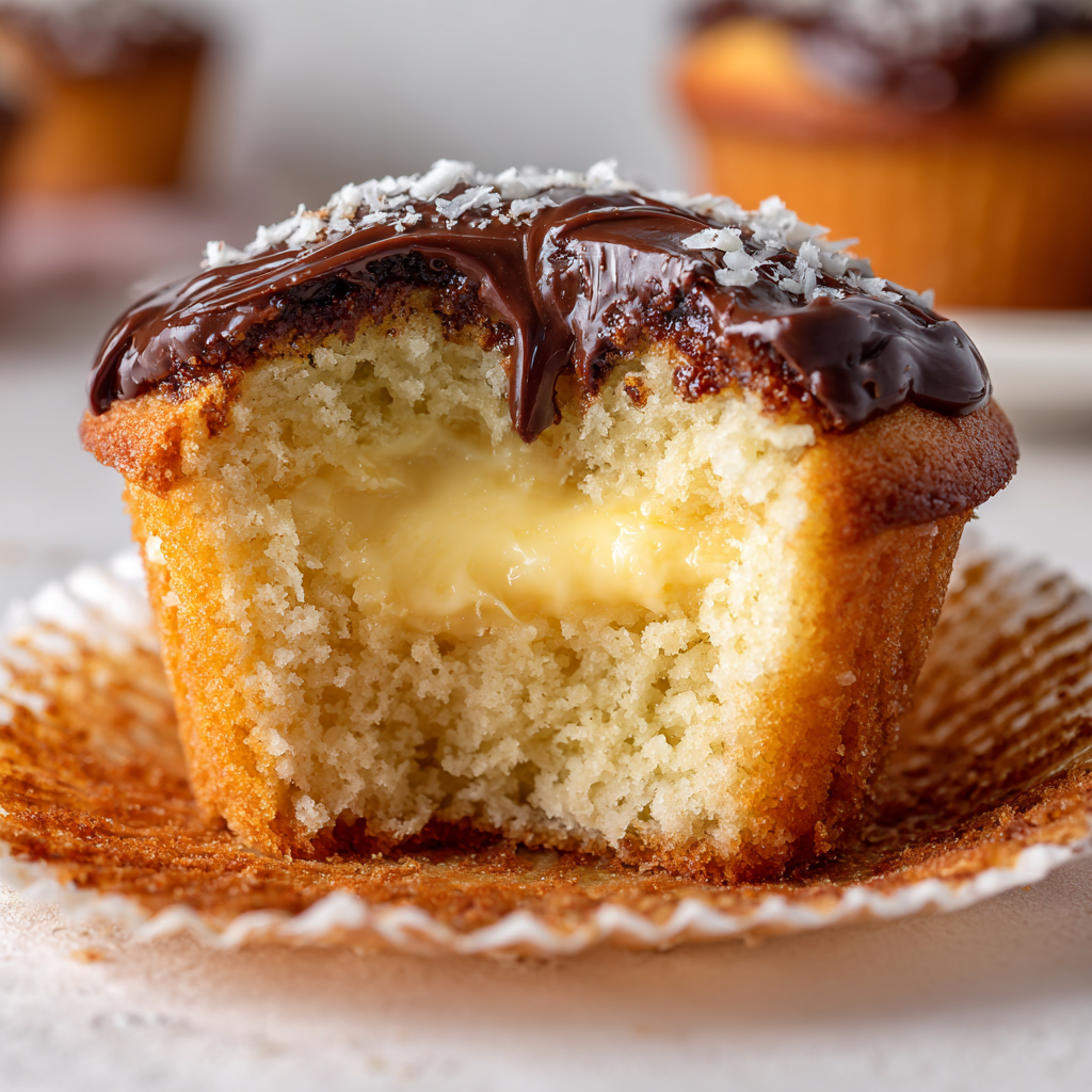 boston cream cupcake
