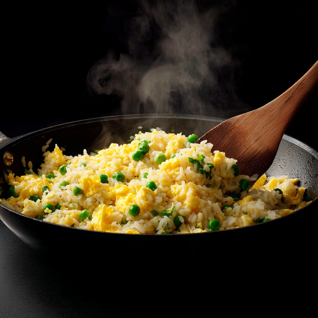 easy egg fried rice for dinner 2 in black