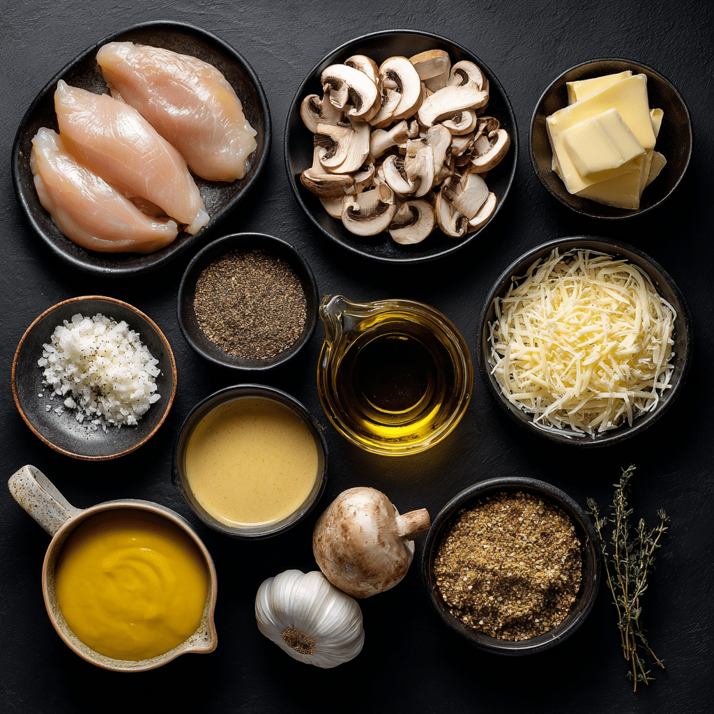 Creamy Asiago Chicken and Mushroom Skillet with Mustard Sauce picture 1