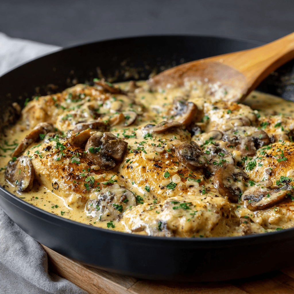 Creamy Asiago Chicken and Mushroom Skillet with Mustard Sauce picture 2