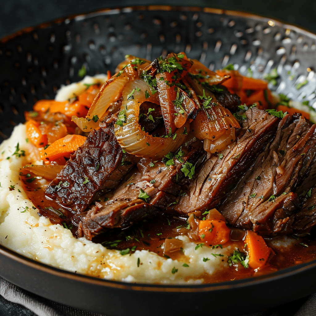 Slow Braised Beef Brisket with Herb Grits picture 2