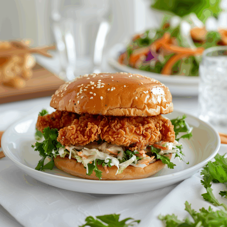 Crispy Chicken Caesar Sandwich on a brioche bun topped with fresh Caesar salad and shaved Parmesan.