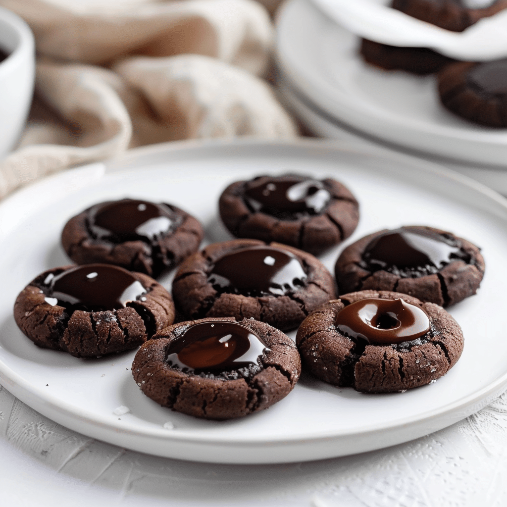 Chocolate Thumbprint Cookies Dessert Recipe 2 Chocolate Thumbprint cookies picture