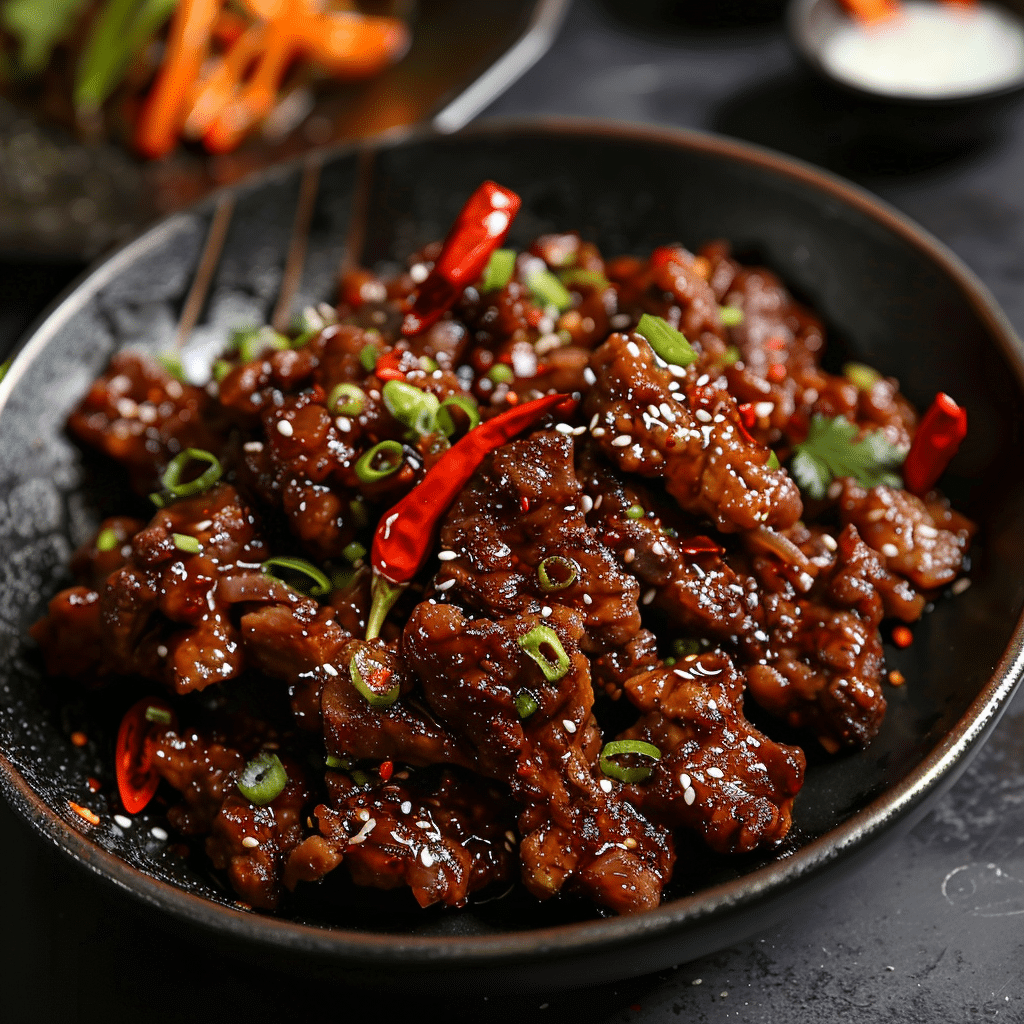 Crispy Chili Beef Lunch Recipe – A Bold, Crunchy Favorite Packed with Flavor 2 Crispy chili beef served in a bowl with glossy spicy sauce