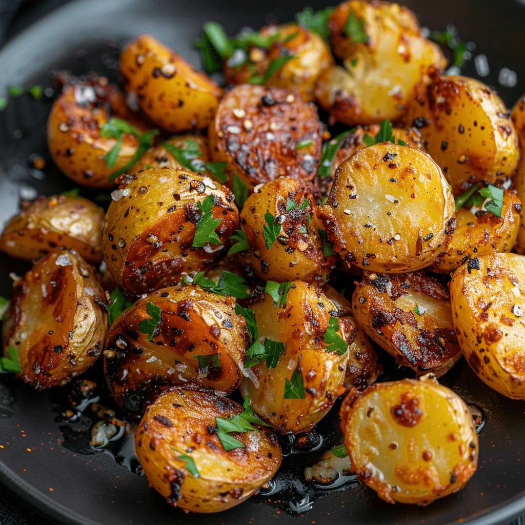 Delicious Crispy Garlic Butter Potatoes – The Ultimate Dinner Side Recipe 2 Crispy Garlic Butter babe Potatoes picture