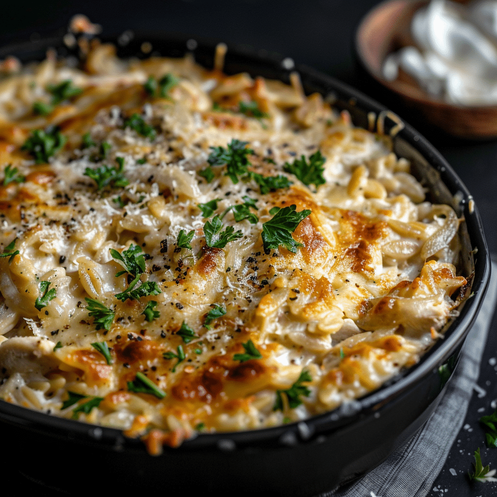 French Onion Chicken Orzo Casserole – A Comforting Lunch Recipe Everyone Loves 2 French Onion Chicken Orzo Casserole picture