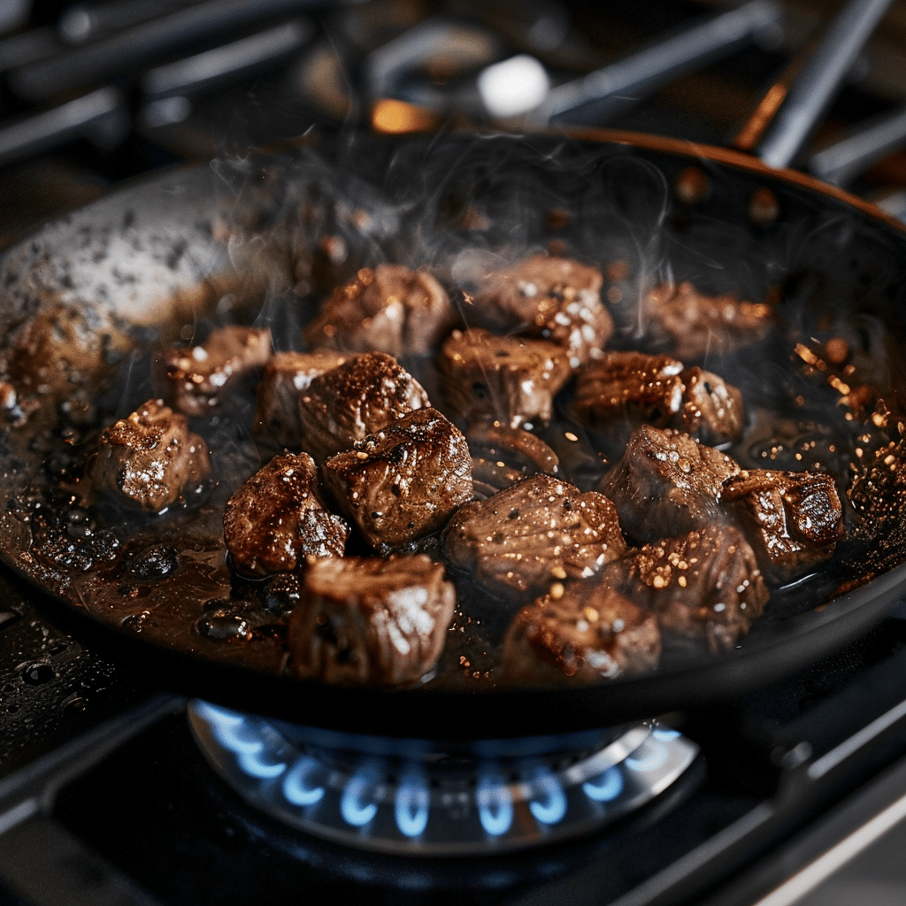 Garlic Butter Steak Bites with Creamy Parmesan Pasta – A Rich and Satisfying Lunch Recipe 4 Garlic Butter Steak Bites with Creamy Parmesan Pasta picture1