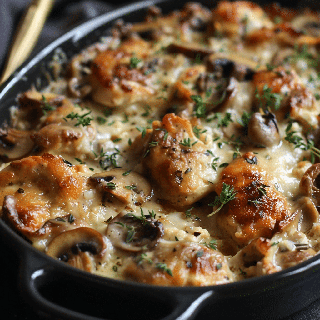 The Best Garlic Mushroom Chicken Casserole Recipe for Dinner 2 Garlic Mushroom Chicken Casserole picture