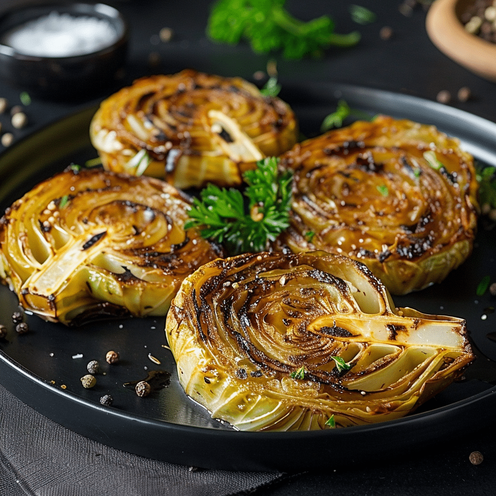 Oven Roasted Garlic Cabbage Steaks – A Flavor-Packed Vegan Recipe for Easy, Satisfying Lunches 2 Oven Roasted Cabbage Steaks picture