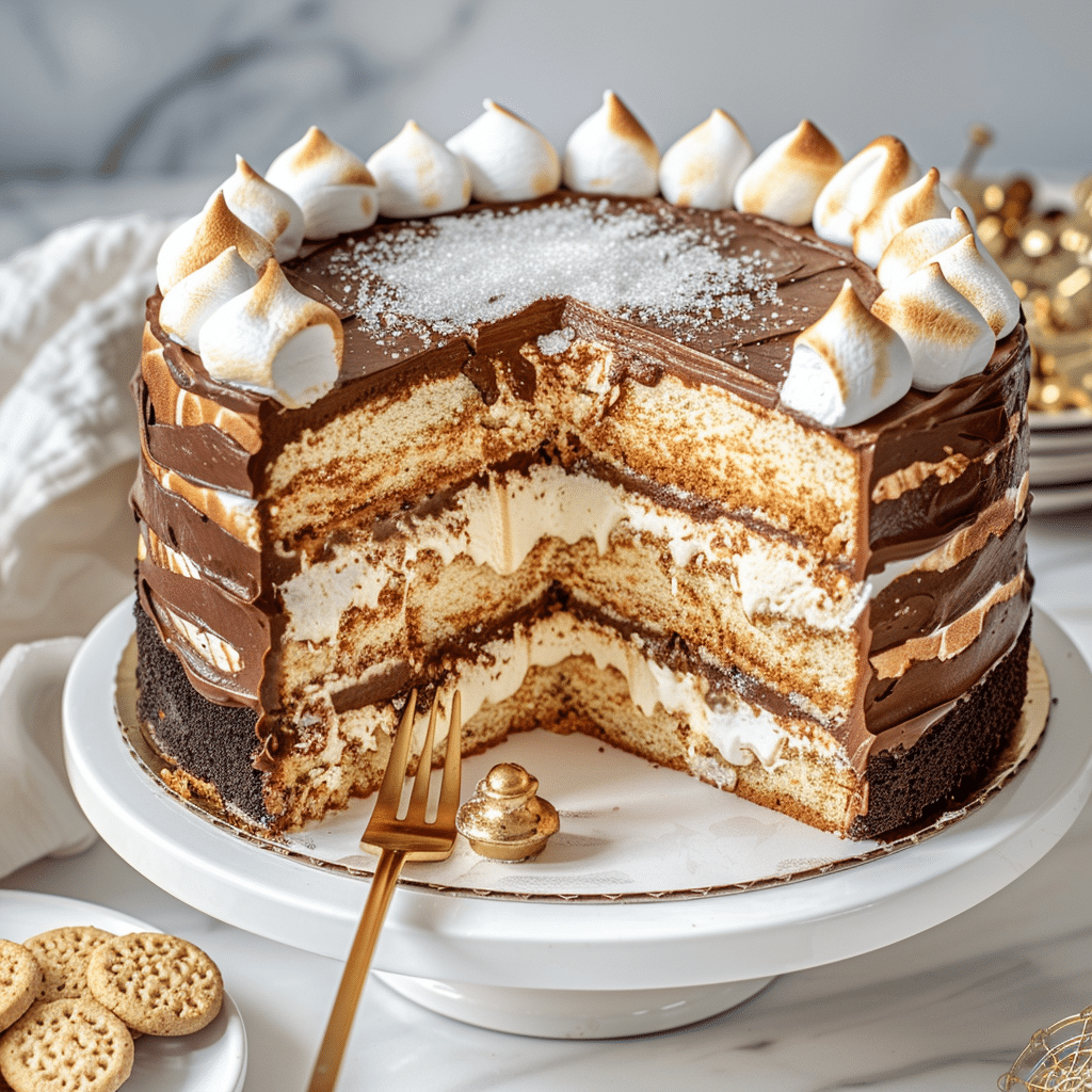 Ultimate S’mores Cake Recipe – A Decadent Dessert Cake Inspired by Classic Campfire Treats 2 Smores Cake Recipe picture