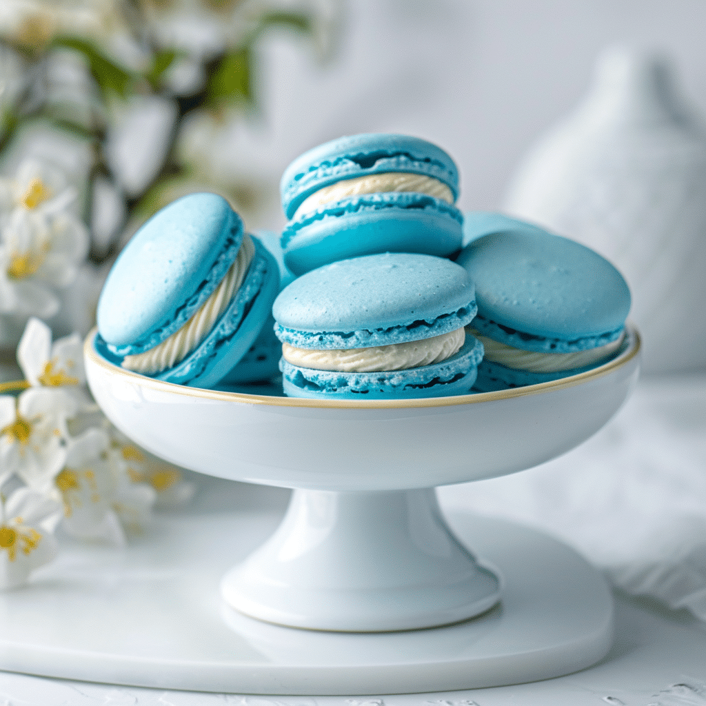 Delicious Blueberry Macarons Dessert Recipe 2 blueberry macarons Picture