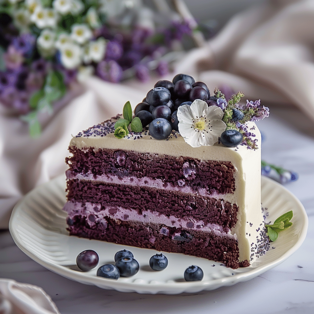 Blueberry Velvet Cake – A Stunning Dessert Recipe With Cream Cheese Frosting 9 blueberry velvet cake picture 1