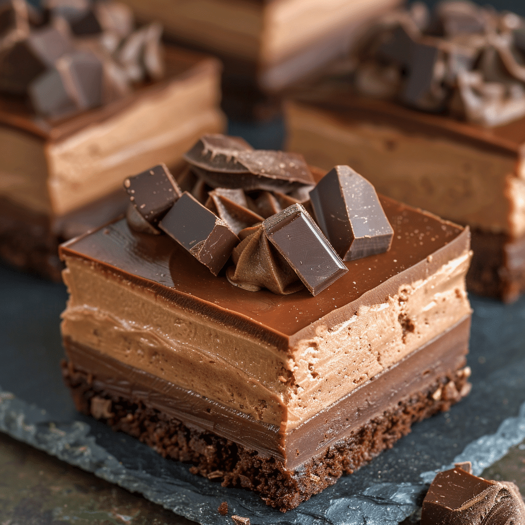 Chocolate Mousse Brownies Dessert Recipe with Rich, Creamy Layers 2 chocolate mousse brownies picture