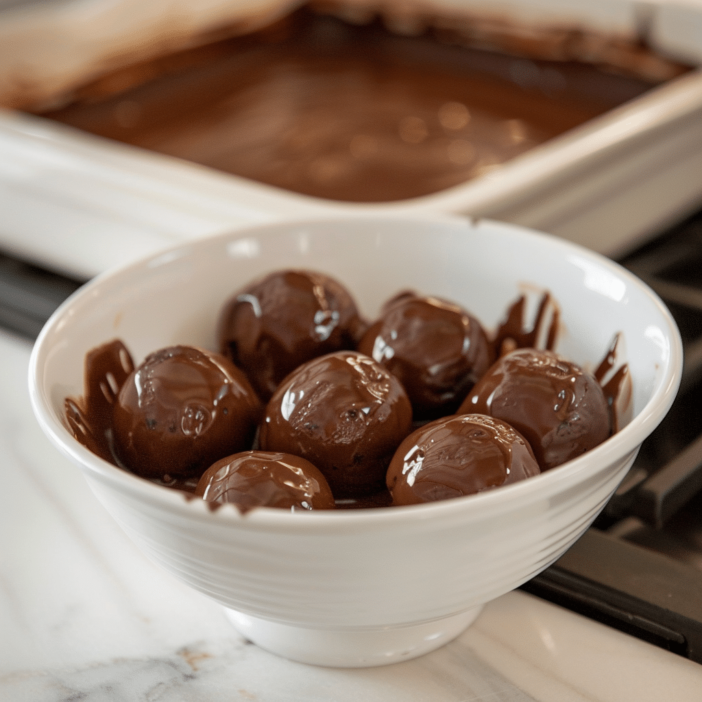 Chocolate Covered Cheesecake Balls Recipe - No bake Dessert 4 chocolate covered cheesecake balls picture 1