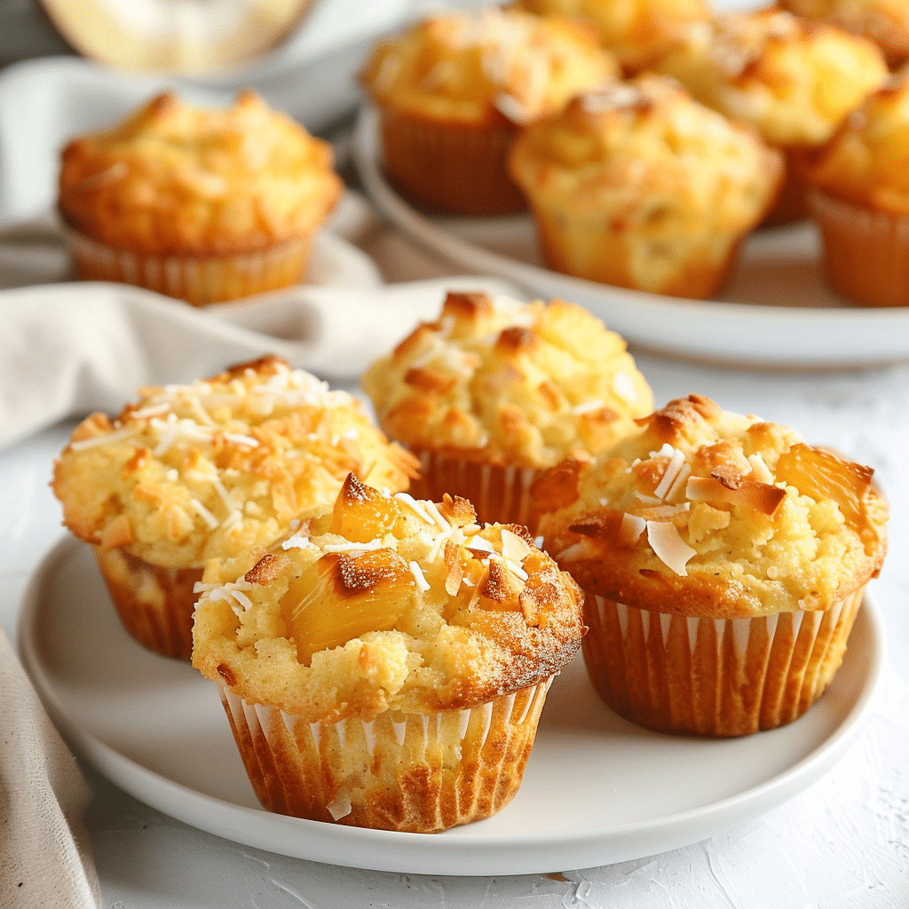 Delicious Coconut and Pineapple Cottage Cheese Muffins - (Tropical Dessert Recipe) 2 coconut pineapple cottage cheese muffins picture