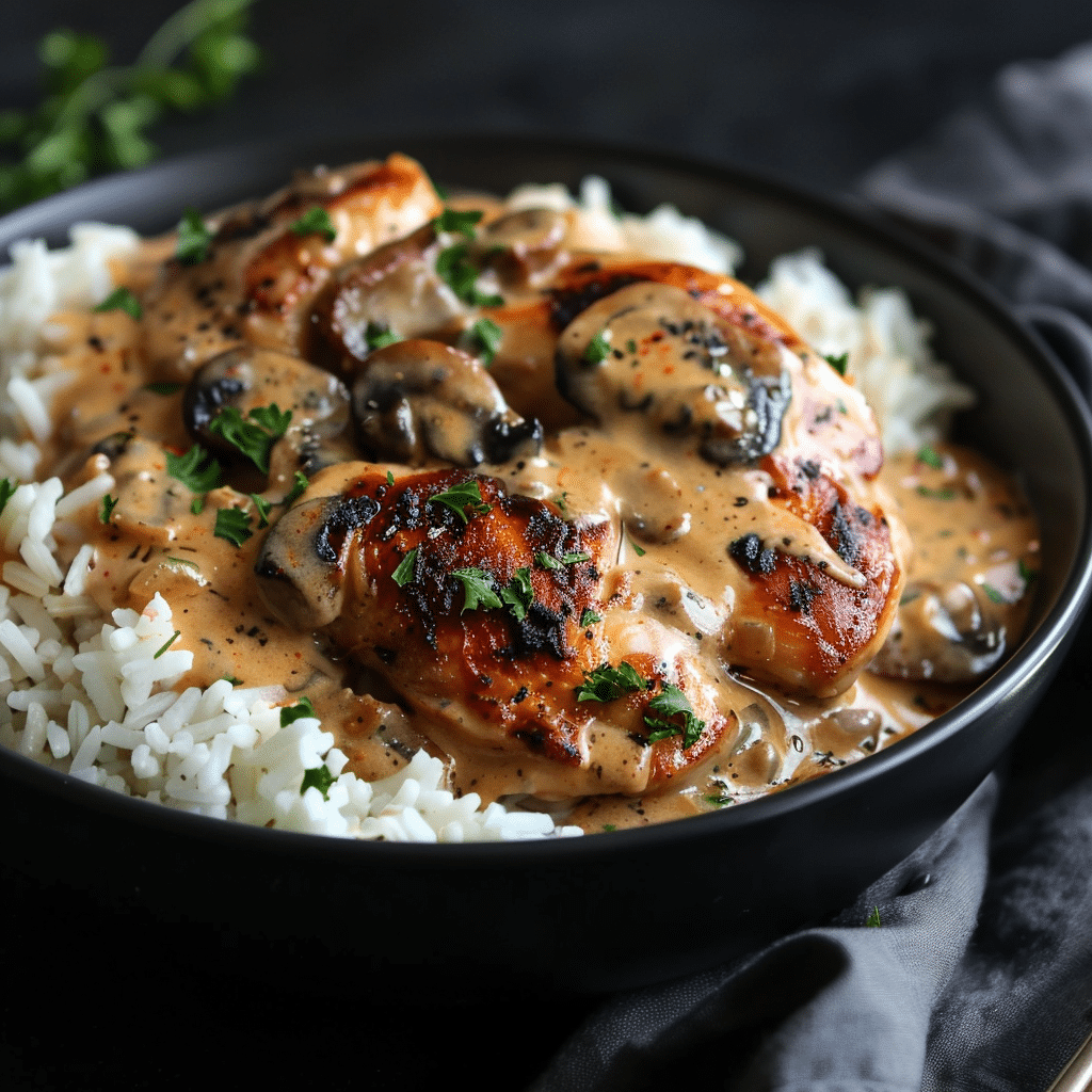 The Best Creamy Smothered Chicken and Rice - An Easy Lunch Recipe 2 creamy smothered chicken and rice picture