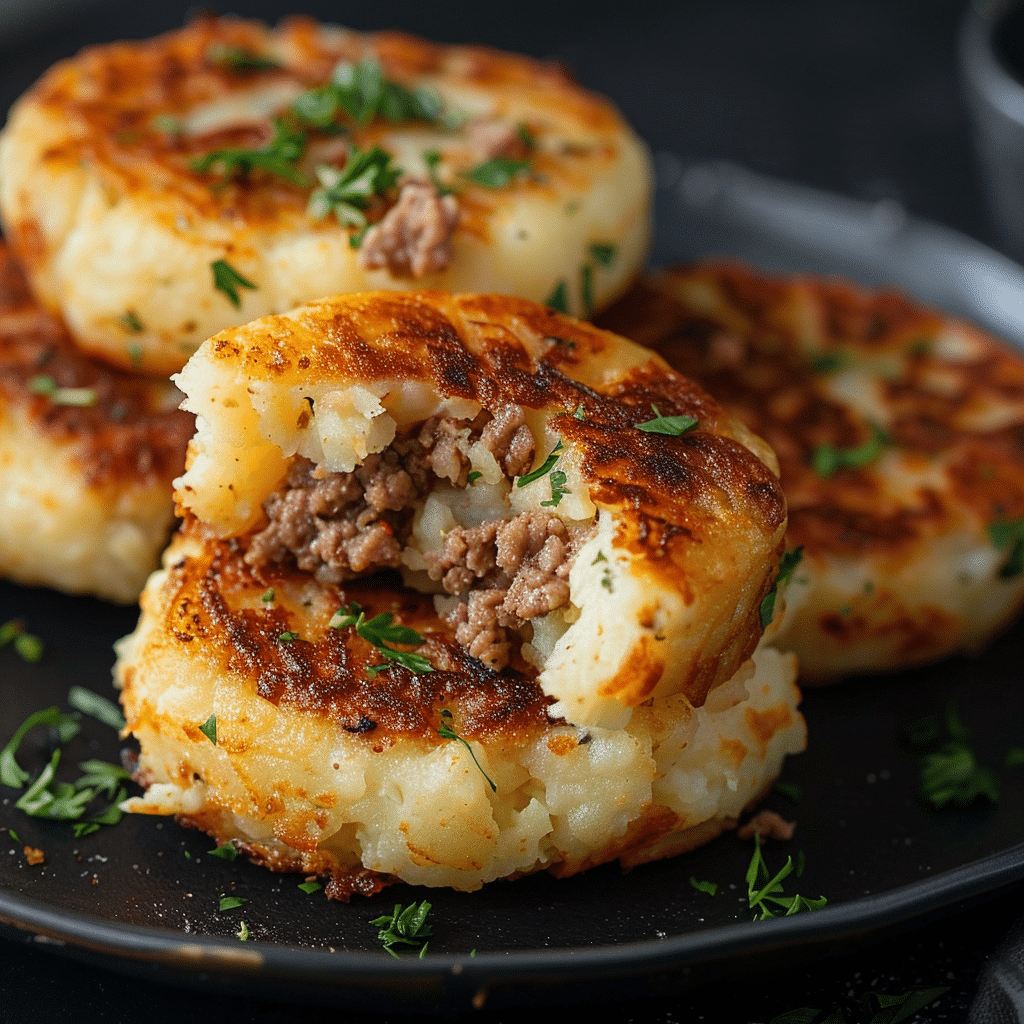 Mashed Potato Pancakes with Meat Filling – An Easy Delicious Lunch Recipe 2 mashed potato pancakes with meat filling picture