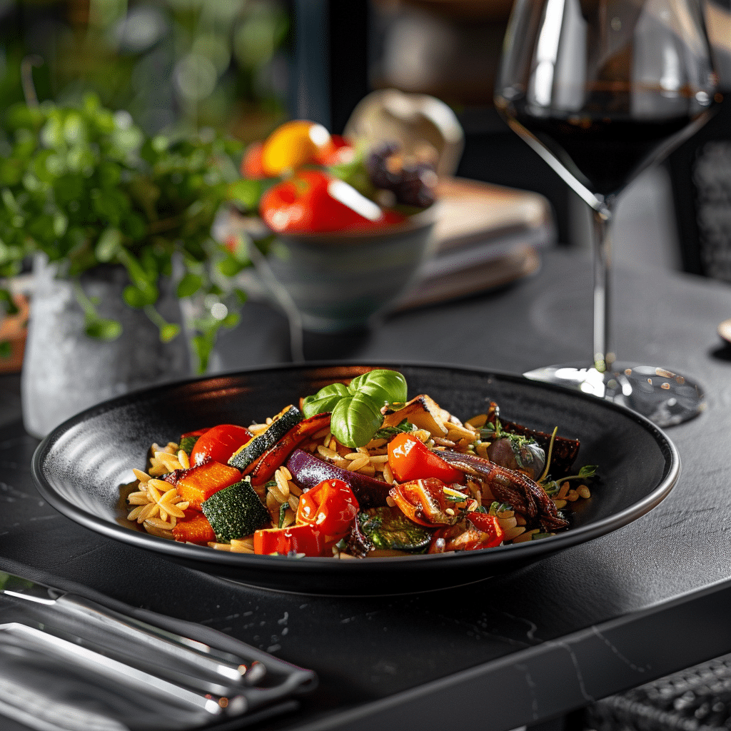 Baked Orzo with Roast Mediterranean Vegetables 4 betty9812 Baked Orzo with Roast Mediterranean Vegetables png