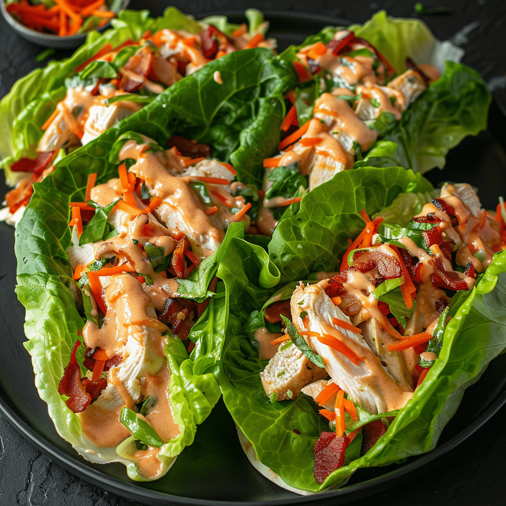 Chicken Bacon Ranch Lettuce Wraps 3 betty9812 Chicken Bacon Ranch Lettuce Wraps in a black dish pla ab3de5a0 6ccb 484e 8745 c52fa267d249