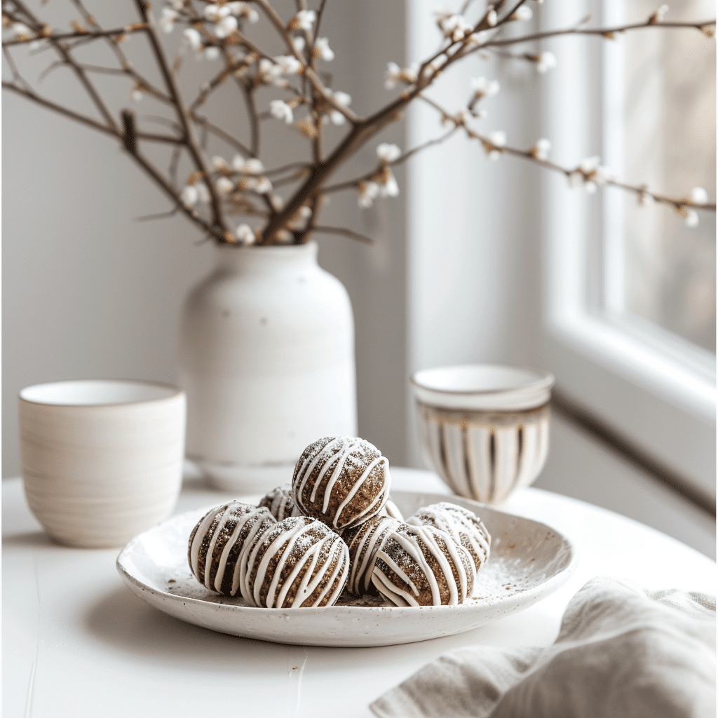 Cinnamon Roll Protein Balls 2 betty9812 Cinnamon Roll Protein Balls in in a white breqk faste