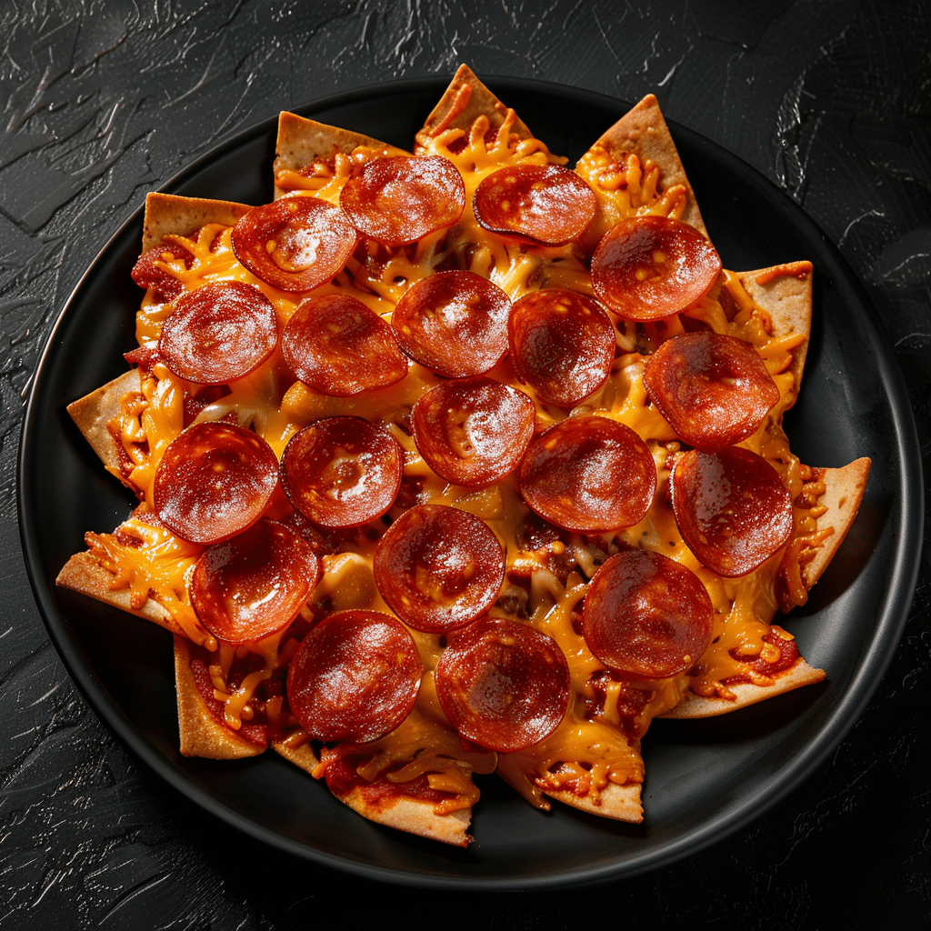 Pepperoni Pizza Cheese Drip Chips 2 betty9812 Pepperoni Pizza Cheese Drip Chips in a black plate on 97be570d ee0e 42f1 917c 32c51aa15fe1