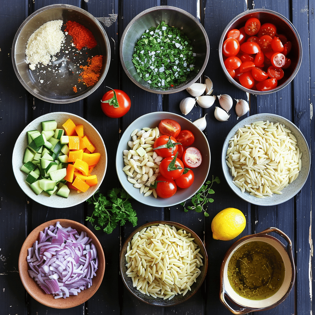 Baked Orzo with Roast Mediterranean Vegetables 3 ingrediants Pasta and Vegetab 4